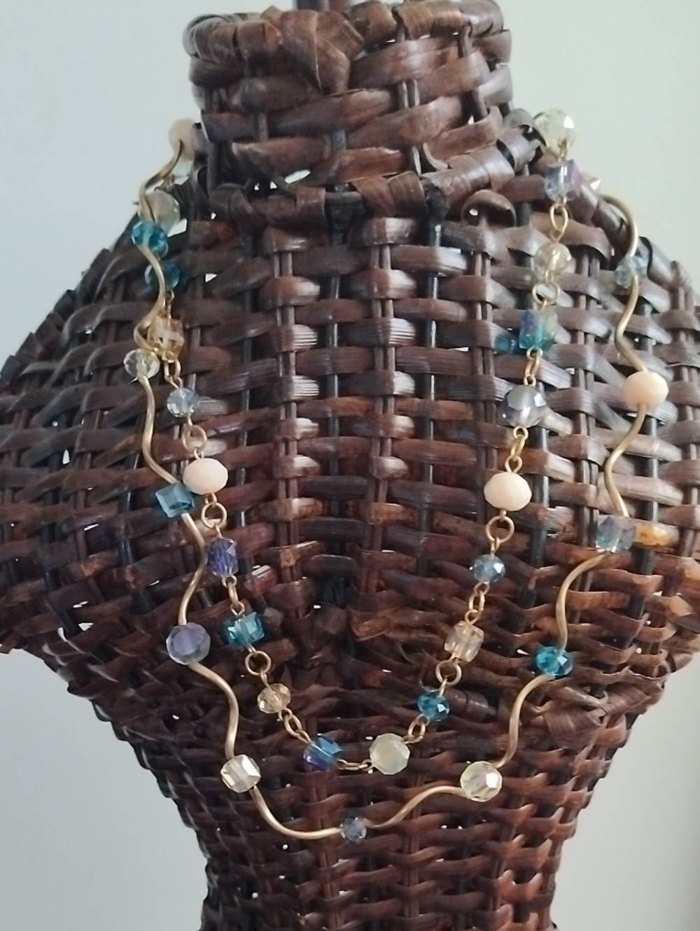 Gold-Tone Multi-Color Beaded Women’s Necklace